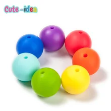 15mm baby products chewing chain 10pcs,safe food grade chewing round silicone beads,environmentally friendly toy