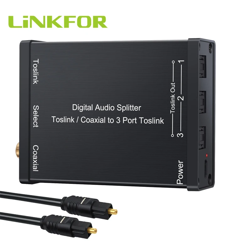 LiNKFOR Toslink коаксиальный переключатель сплиттер 3 полосный цифровой аудио до