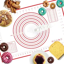 Экологичный антипригарный силиконовый кондитерский коврик с измерением коврик для выпечки счетчик раскатки теста коврик для печи подкладка помадка корка коврики