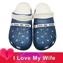 Модные мужские сандалии с надписью «I LOVE MY WIFE»; повседневные Мягкие массажные туфли из ЭВА; Buty Sandalias Croks Sandales Homme Erkek Ayakkabi