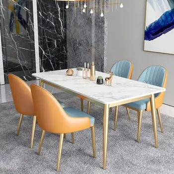 

Luxury Living Room Furniture Wooden Frame PU Leather Upholstery Dining Chair For Home Restaurant