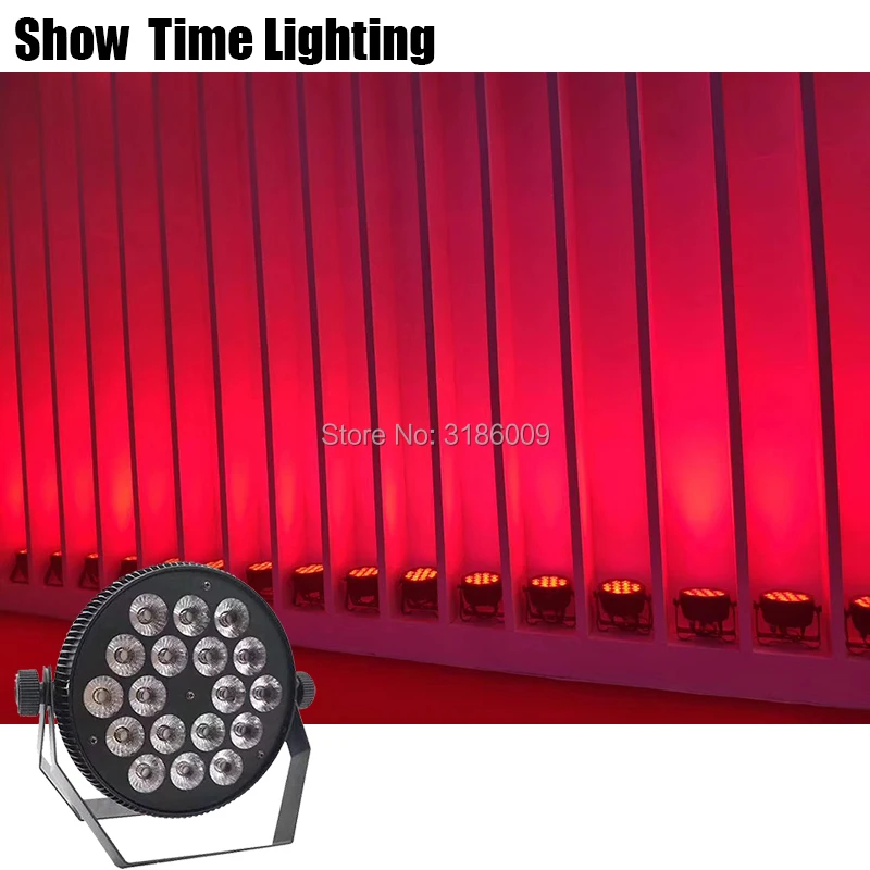 

Small Volume Flat Aluminum Led Par Light 18Pcs 10W RGBW 4 IN 1 Professional Par Cans Good Use For Disco DJ Night Club Party