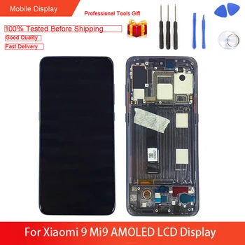 

6.39" Original For Xiaomi 9 Mi9 AMOLED LCD Display 10-Touch With Frame Digitizer Assembly Spare Repair Parts