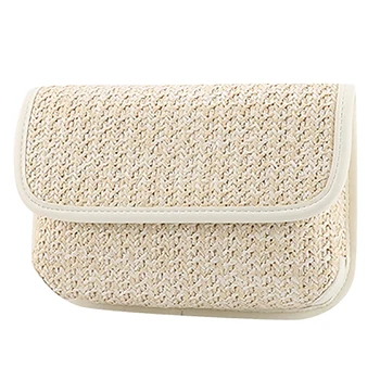 

Fashion Casual Sport Neutral Outdoor Weaving Flip Messenger Chest Waist Bag Straw Bag