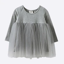 Новинка года; сезон весна-осень; костюм для маленьких девочек; платье для девочек; Сетчатое платье с длинными рукавами; детская праздничная одежда; платья для девочек