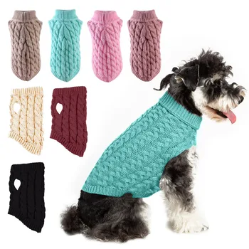 

2020 Cute Winter Dog Sweater For Small Medium Dogs Soft Orange Knitting Coat Christmas Dog Chihuahua Sweater Warm Jumper Sweater