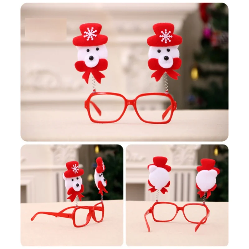 Модные рождественские очки Взрослые Дети очки для вечеринки Санта Снеговик Олень очки Рамка - Цвет: A4