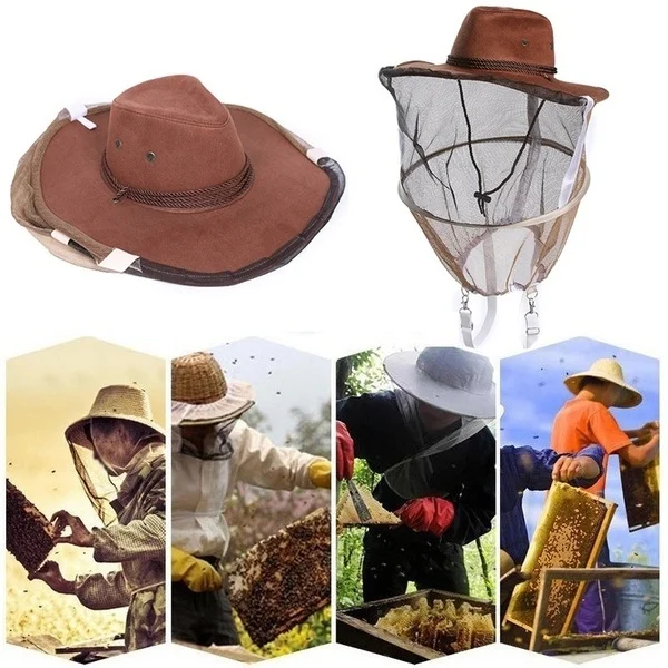 Ковбойская шляпа для пчеловодства, москитная пчела, сетка от насекомых, защита для лица