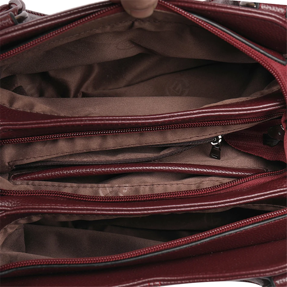 حقيبة يد جلدية فاخرة للنساء ثلاث طبقات حقيبة كتف جديد شنط العيد لعام