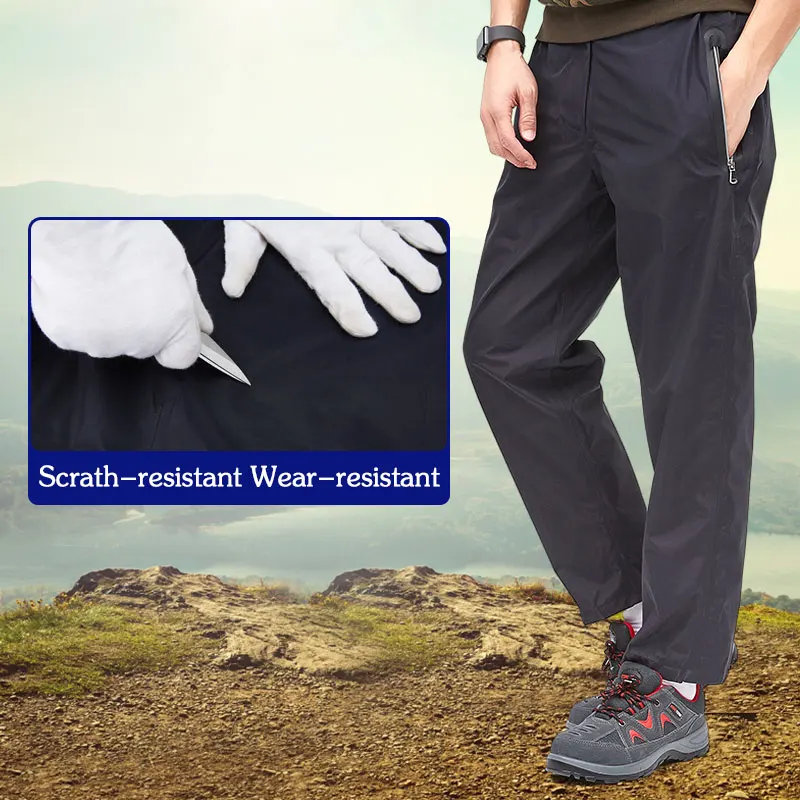 Cena QIAN wodoodporne spodnie męskie piesze wycieczki wspinaczka kolarstwo rowerowe spodnie przeciwdeszczowe Outdoor Windstopper zaktualizowana jakość spodnie przeciwdeszczowe