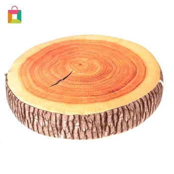 

3D Creative Simulation Wood Pillow Stump Cushion Round Chair Seat Cushion Sofa Pillow Chair Cushion Home Office Decor Cozy