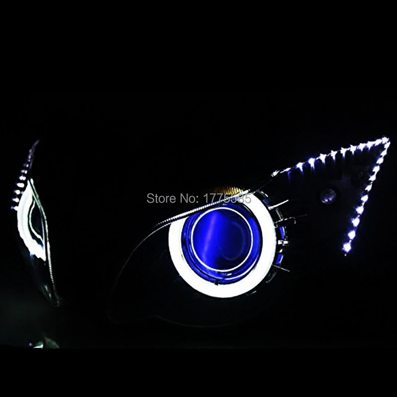 2 шт. DC12V многоцветный RGB демон глаз светодиодный глаза дьявола с беспроводным пультом дистанционного управления для автомобильных мотоциклов фары проектор модифицированный