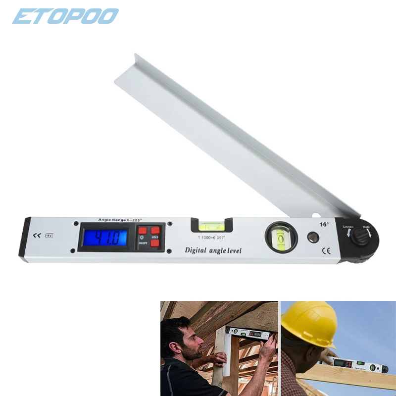 Digital Electronic Protractor ruler angle finder Level Measuring Gauge meter inclinometer 0-225 degree 400MM metal material
