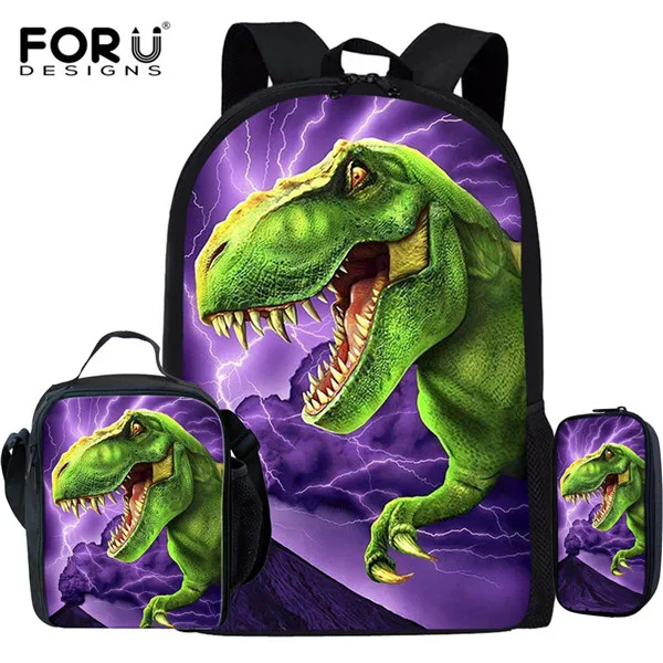 FORUDESIGNS/детские школьные сумки с объемным рисунком динозавра; повседневные Детские Модные школьные сумки; сумки на плечо для мальчиков-подростков - Цвет: HX040CGK
