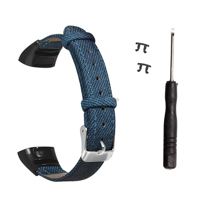Джинсовый ремешок для часов из натуральной кожи сменный Huawei Honor Band 5/4 аксессуары
