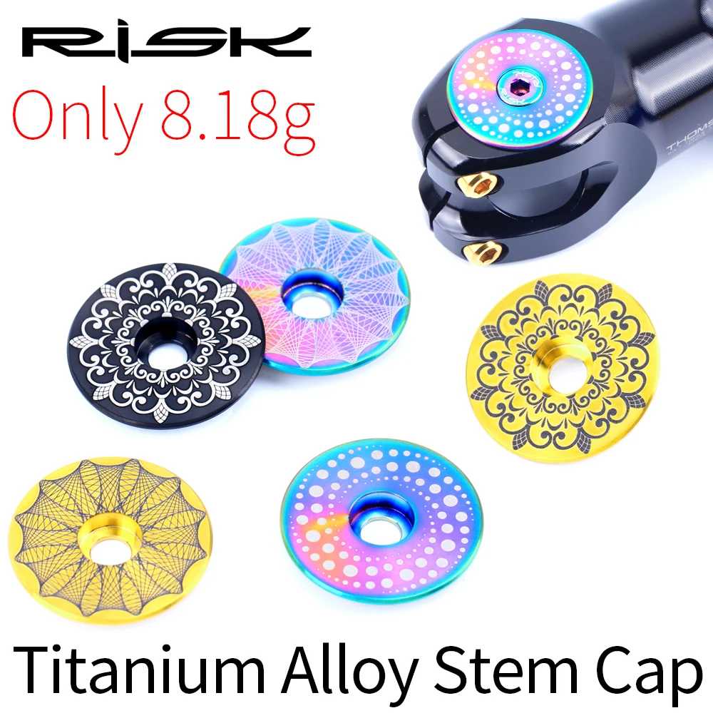 

Risiko 3 Stil Titan Legierung Fahrrad Headset Cap + M6 * 30mm Bike Headset Cap Stem Bolt für MTB rennrad 28,6mm Oberen Gabe