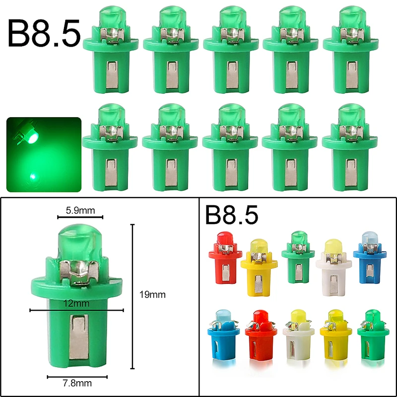 10x T5 Автомобильный светодиодный светильник с T3 T4.2 T4.7 B8.5 внутренняя Светодиодная лампа приборной панели Авто датчик прибора светильник AC/DC 12V
