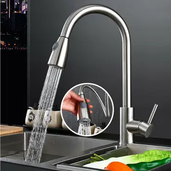 

Tap Single Handle Hole High Arc Brushed Nickel Brushed Pull out 1.5 M Kitchen Sink Faucet Sprayer Swivel 360 Degree Mixer
