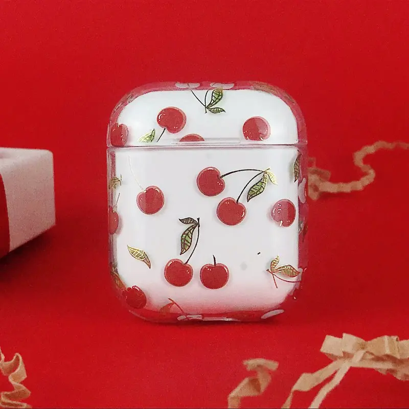 Гальванический цветок Клубничная дыня, Вишня чехол для Airpods тонкий жесткий прозрачный чехол для Airpods 2 аксессуары