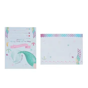

24 Sets Cute Mermaid Birthday Invitation Card Cartoon Party Supplies with Envelope for Children Party Gathering