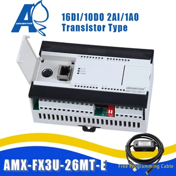 

AMX-FX3U-26MT Compatible Mitsubishi MELSEC Series PLC Transistor 2AI/1AO 16DI/10DO Ethernet MODBUS Programmable Controller