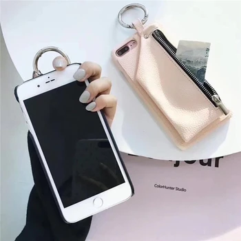 Fashion Luxury PU Leather Case with Zipper Pocket Phone case For iPhone 11 Pro XS MAX XR 7 8 6 6S Plus with Pocket holder Cover 3