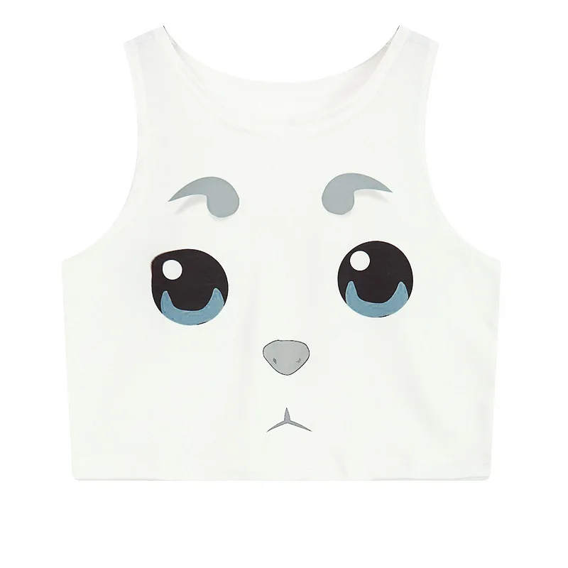 2019 Summer Harajuku Sexy Girls Cosplay Costume Crystal Crop Tops Vest Tank Shirt | Женская одежда
