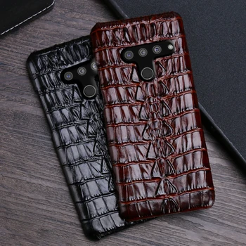 

Genuine Leather Phone Case For LG V50 V40 V30 V20 V10 G3 G4 G5 G6 G7 G8 G8s Q6 Q7 Q8 ThinQ Crocodile Tail Texture Cover Funda