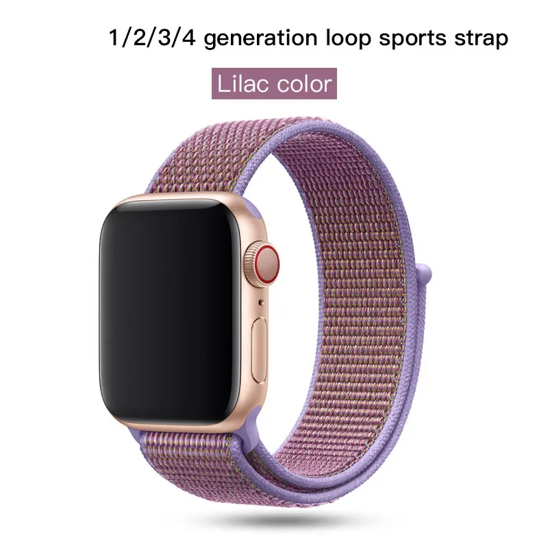 Sport Loop For Apple Watch Band Strap Apple Watch 4 Band 44mm 40mm Band 42mm 38mm Nylon Bracelet Watchband Series 3 2 1 4 - Цвет: lilac