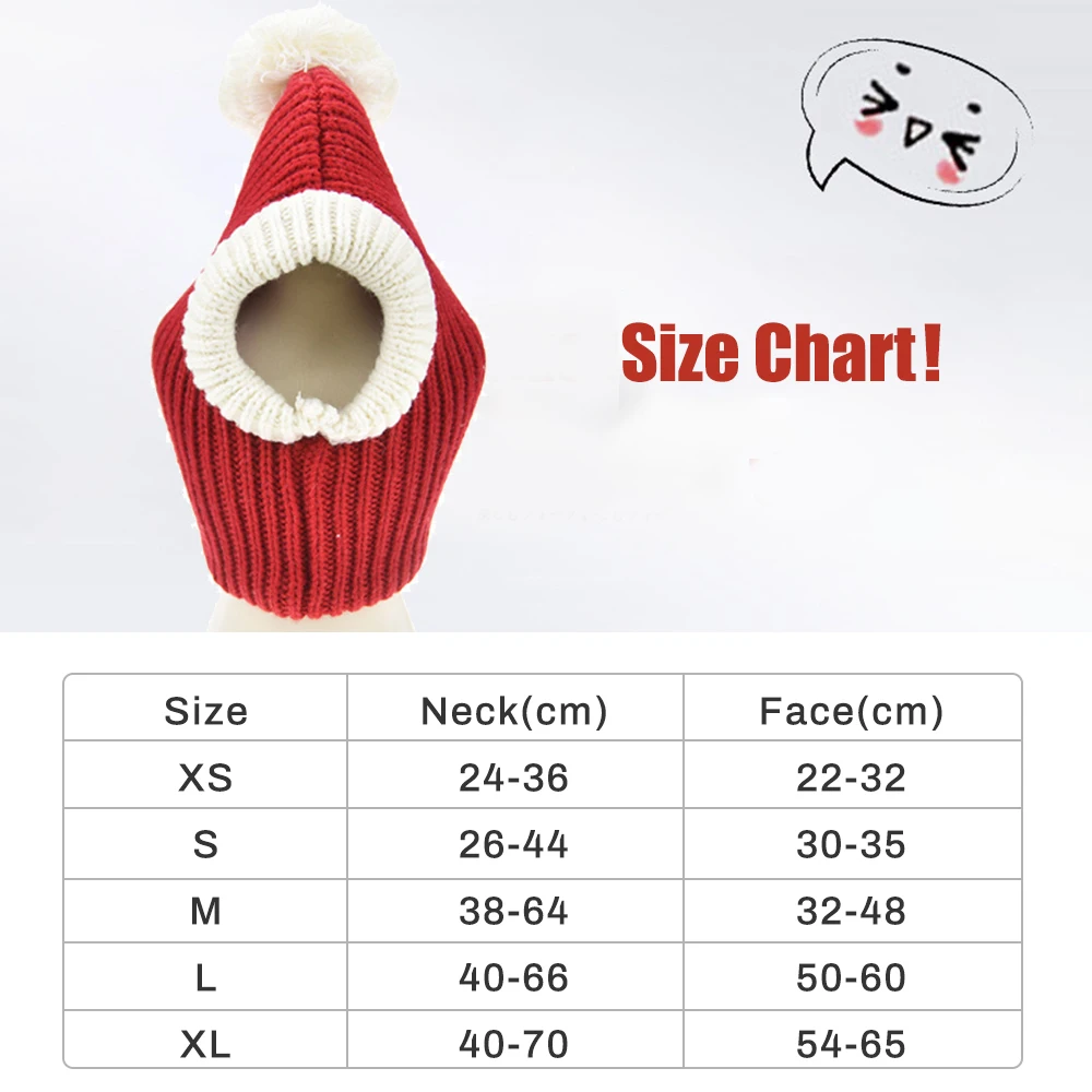 Шерстяные зимние рождественские вязаные шапки для щенков XS/S/M/L/XL милое головное