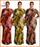 Plus Size 4xl 5xl Tie Dye Printed Dress Women Sexy V-neck Long Sleeve Bodycon Dresses Ladies Vintage Wrap Pencil Vestidos Winter