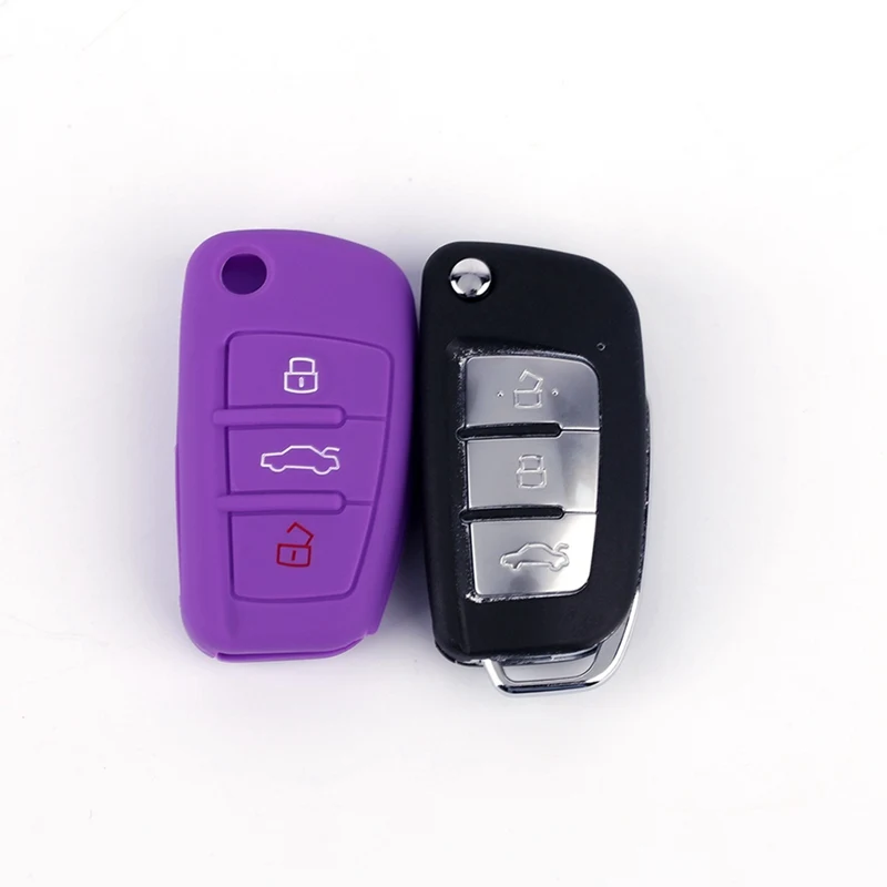 

3 Button Silicone Car Key Cover Case For Audi S3 A4 S4 Remote Fob