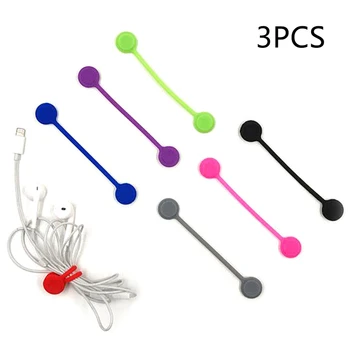

New 3Pcs/Pack Earphone Cord Winder Cable Holder Organizer Clips Multi Function Durable Magnet Headphones Winder Cables
