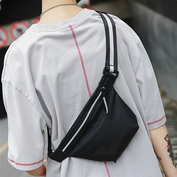 

Men's Diagonal Chest Bag Waterproof Waist Bag Outdoor Sports Bag Fashion Brand Japanese Ins Night Riding Reflective HOT Bag