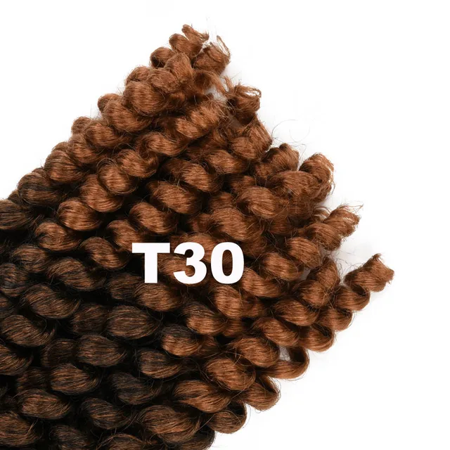 8 12inch Jamaican Bounce Jumpy Wand Curl Hair Synthetic Ombre Black Brown Red Crochet Braid Hair Extensions  20 strands per pack T1B/30