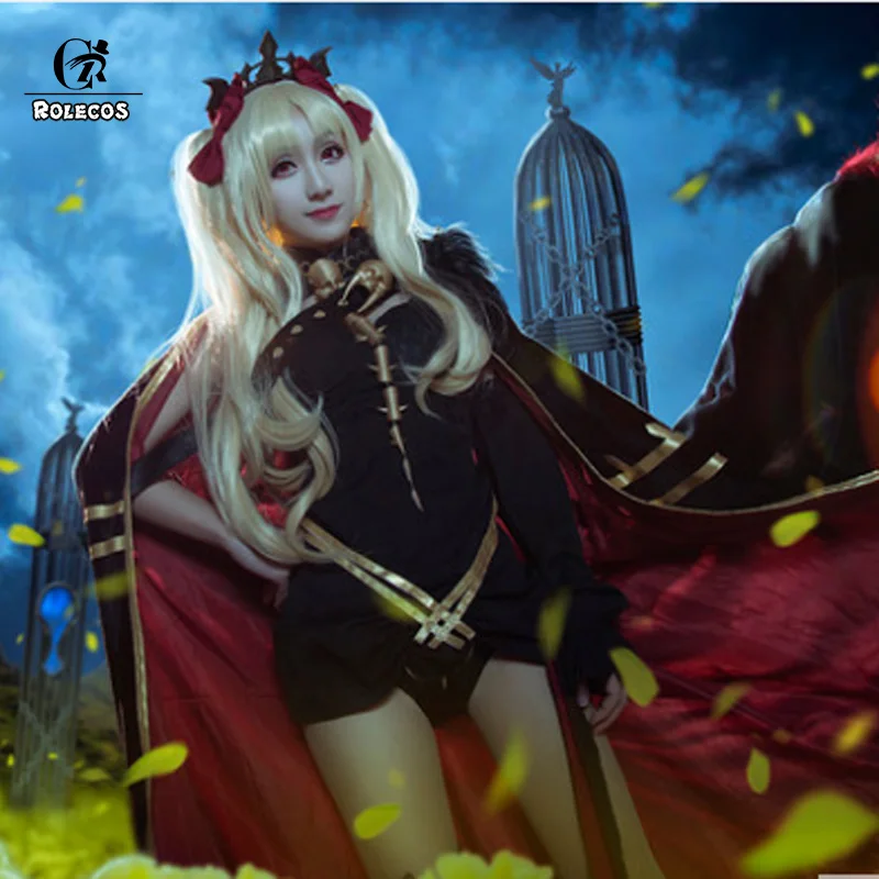 ROLECOS игра FGO Fate Grand Order Косплей Костюм Ereshkigal костюм сексуальное нижнее белье с накидкой для женщин косплей костюм плащ