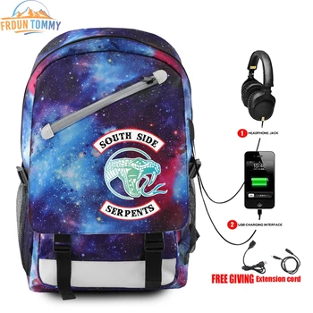 

Riverdale print Fashion backpack multifunction USB charging Travel bag for teenagers Boys Girls School Bags Student Backpack