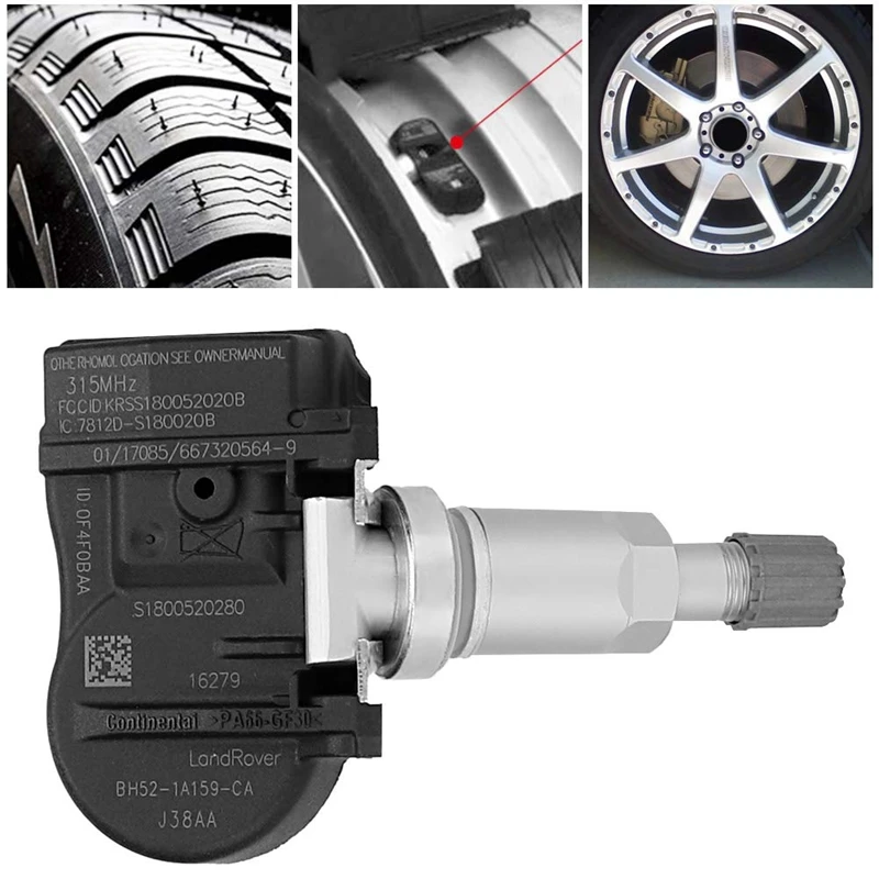 Tire Pressure Sensor, TPMS Tire Pressure Sensor Replacement BH52-1A159-CA BH521A159CA for Land Rover Jaguar 4Pcs