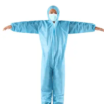 

Unisex Disposable Non Woven Dustproof Isolation Gown Protective Overall Coverall