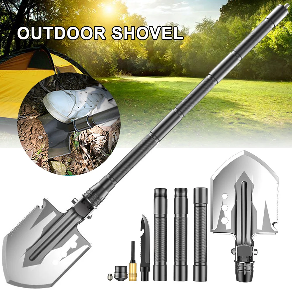 

Military Portable Folding Shovel Multi Purpose Steel Spade Survive Tool 23-in-1 Garden Camping Portable Defense Tactical Tools 3