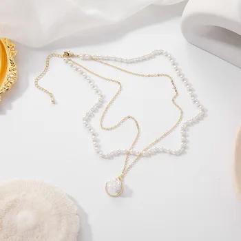 

DI-121 New Korean Trendy New Double Simulated-pearl Chokers Necklaces For Women Girls Fashion Party Accessories Gift