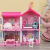 QWZ New Baby DIY Doll House Girls Pretend Toy Handmade Castle Dollhouse Birthday Gifts Educational Toys Doll Villa for Girl ► Photo 3/6