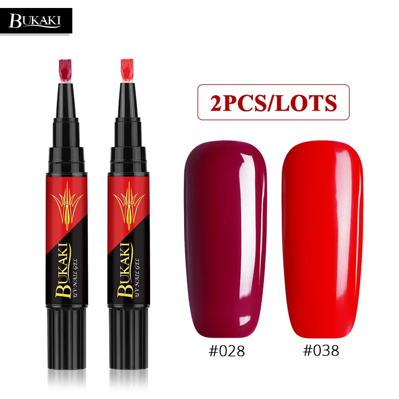 2PCS ZHG1305 BUKAKI купить еще 2 5% скидка легко 3 в 1 гель лак для ногтей ручка 3 шт. ногтей Советы УФ гель лак Гибридный Сахар клей для ногтей один шаг - Цвет: 2PCS ZHG1305