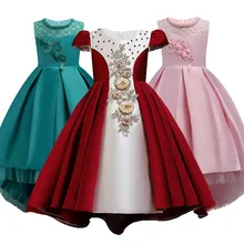 Детская одежда для девочек; летние кружевные платья с цветочным узором для девочек; нарядные платья для свадебных торжеств; вечерние платья принцессы на выпускной; размеры От 3 до 14 лет; для подростков