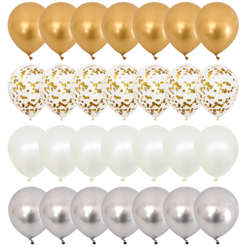 40pcs set7 40 шт. 10 дюймов металлические золотисто-белые жемчужные шары для вечеринки в честь Дня рождения или свадьбы темно-синий золотой воздушный шар "Конфетти" Декор для детей - Цвет: 40pcs set7