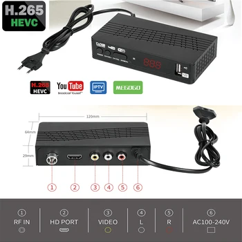 

DVB-T2 H.265 HDMI Satellite Tv Receiver Tuner Dvb T2 Wifi Usb2.0 Full-HD 1080P Dvb-t2 Tuner TV Box Dvbt2 265 signal
