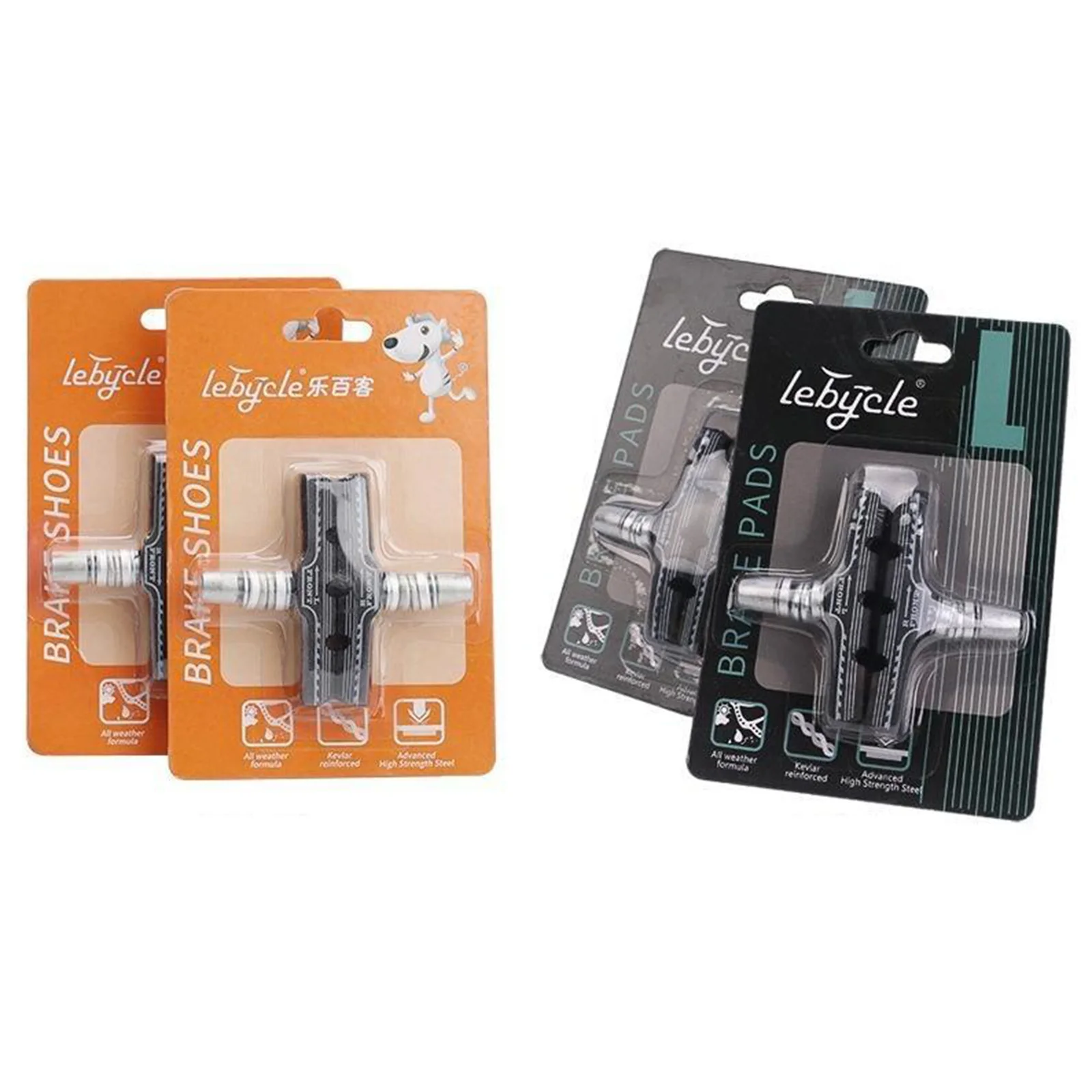 Bike V Brake Pads with Hex Nuts and Spacers for Most Bikes, V Bicycle Brake Blocks Set - 70 mm