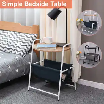 

Round Modern Coffee Table Bedside Table Laptop Table Portable Living Room Coffee Tables with Storage Bags Home Furniture