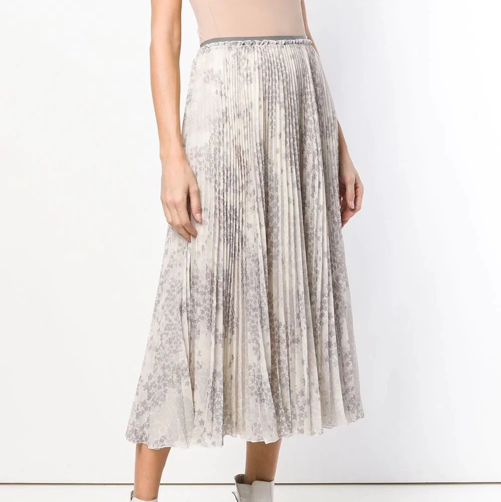 SK19416 Faldas mujer moda марлевые женские элегантные гофрированные длинные юбки с принтом звезды - Цвет: SK19416