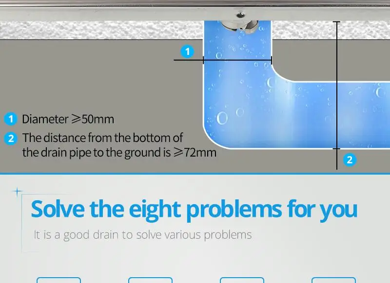 DCAN Stainless Steel Linear Channel Shower Floor Drain Gate 60cm 80cm 100cm 120cm SUS304 Deodorization Type Long Floor Drain (7)